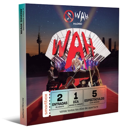 Caja regalo de WAH Madrid con entradas para espectáculos y experiencias en vivo